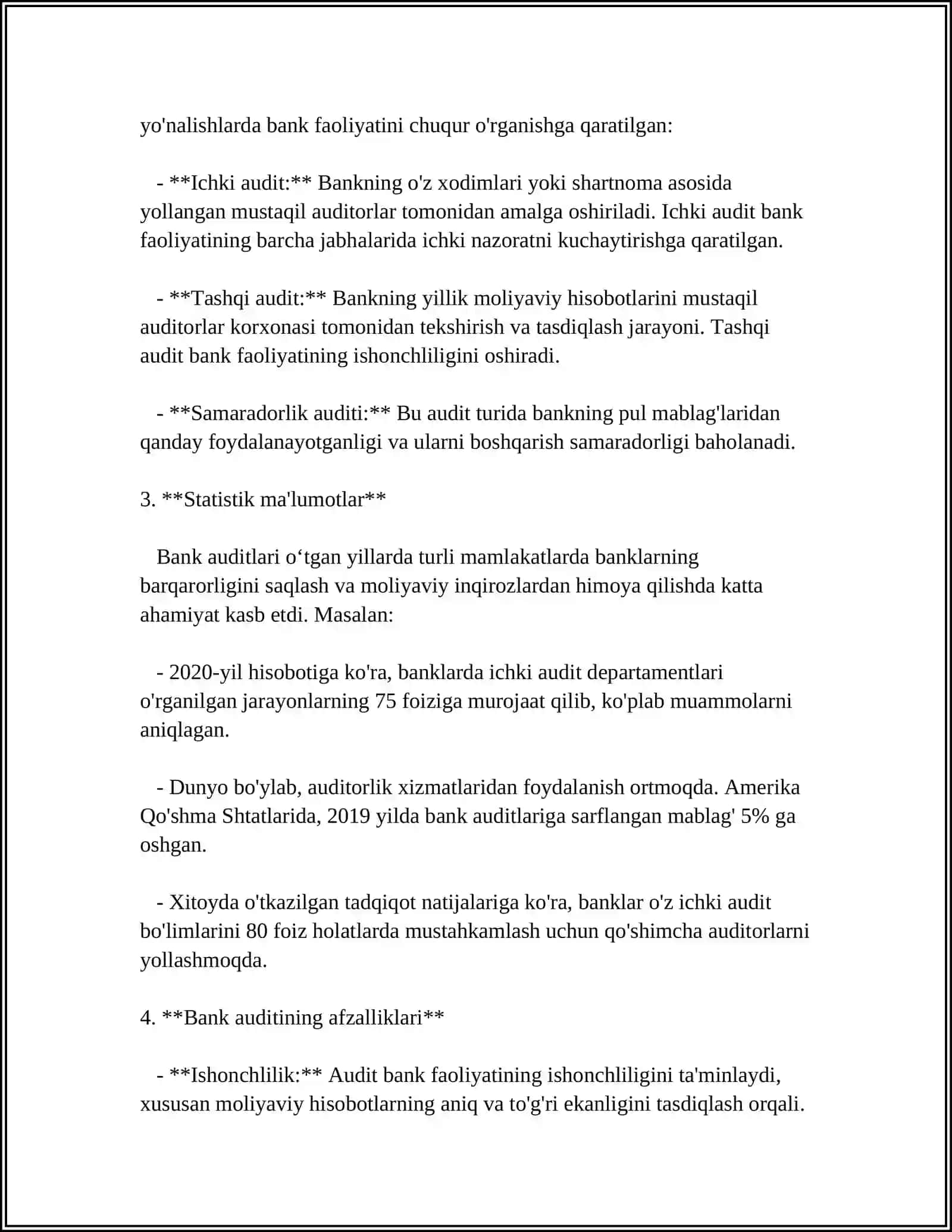BANK AUDITINING METODLARI 4