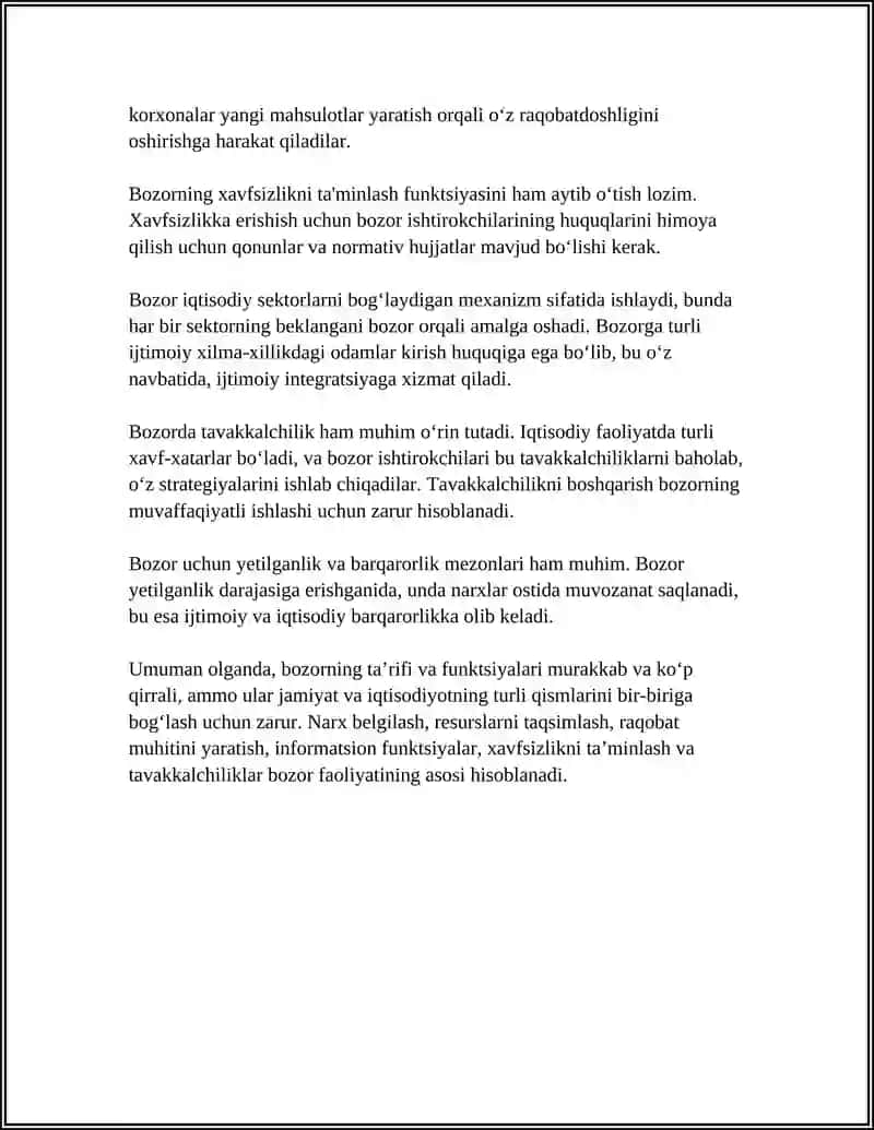 Bozor va Tavakkalchilik 4