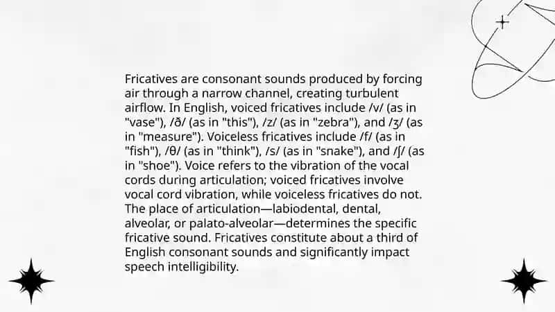 Fricatives and affricatives 4