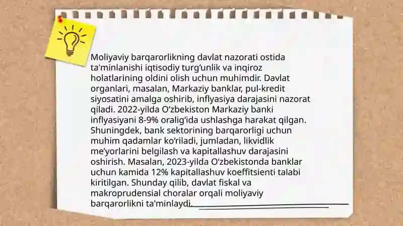 Bank ishini tashkil etish va boshqarishda davlat siyosatining ta'siri 4