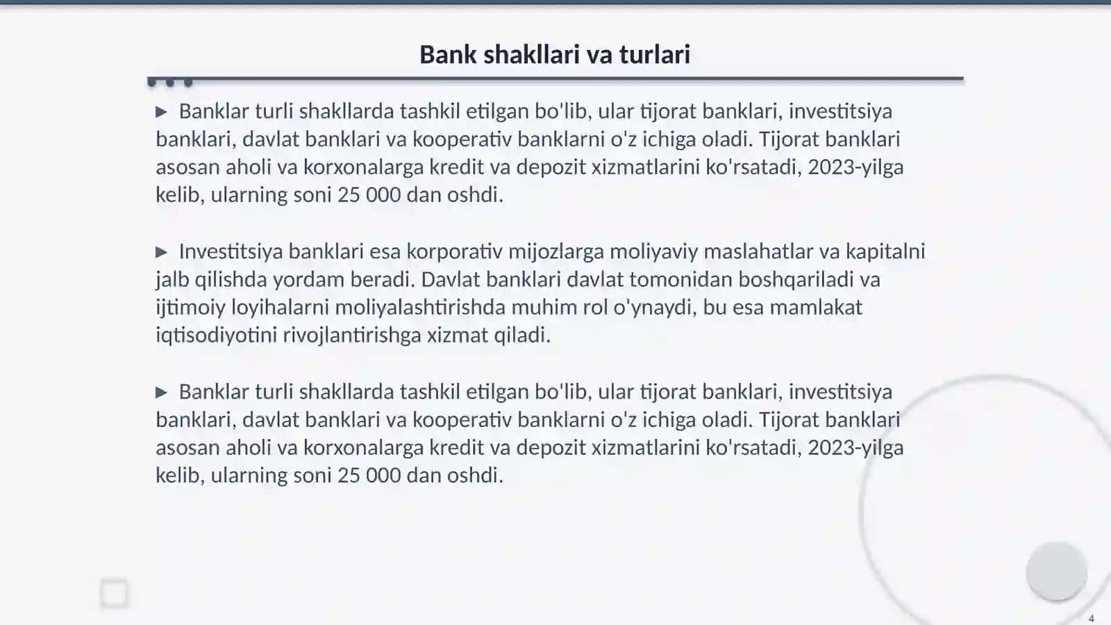 Bank tizimi va uning shakillarni kengayishi 4