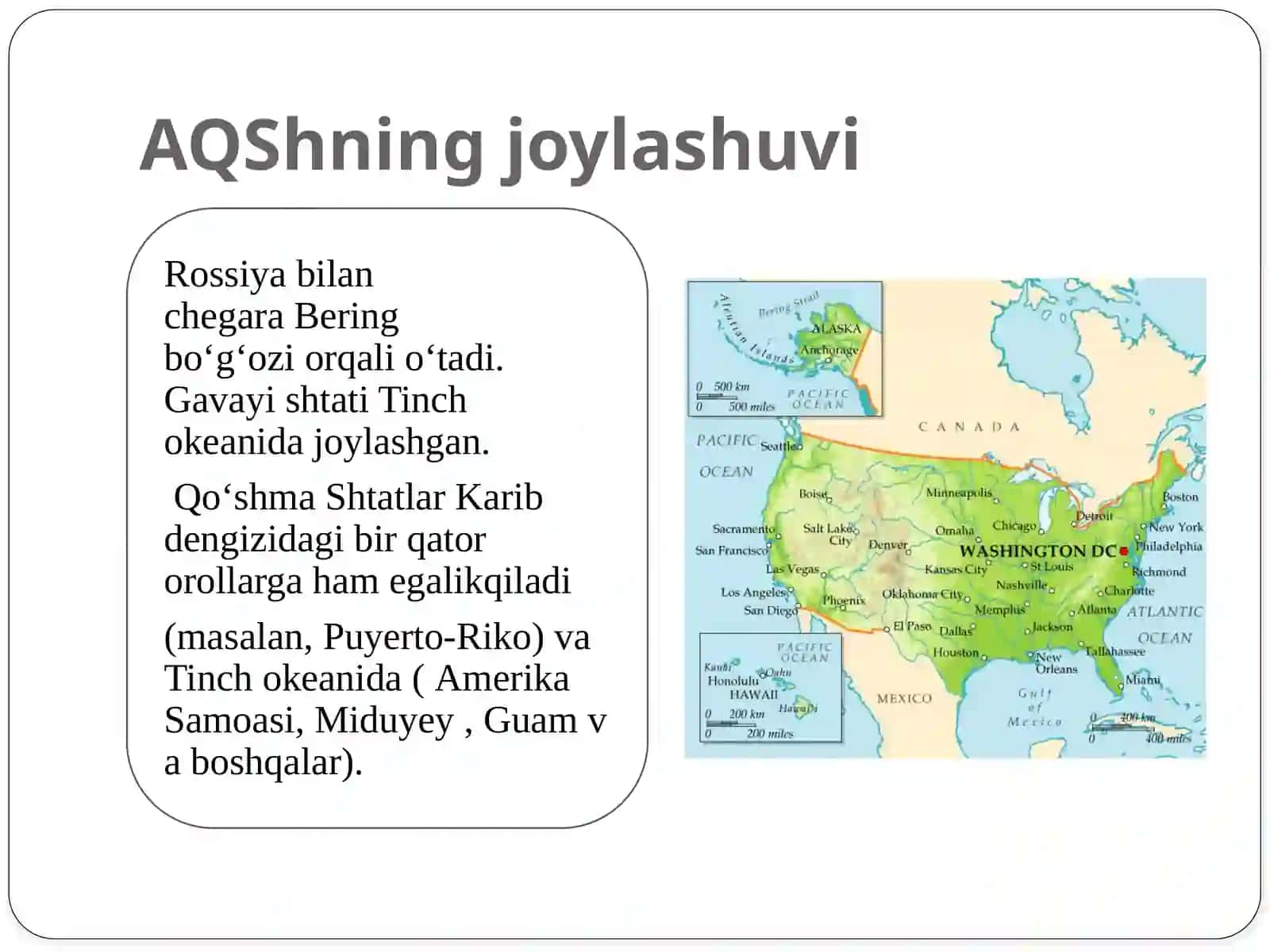 AQShning geografik o'rni 4