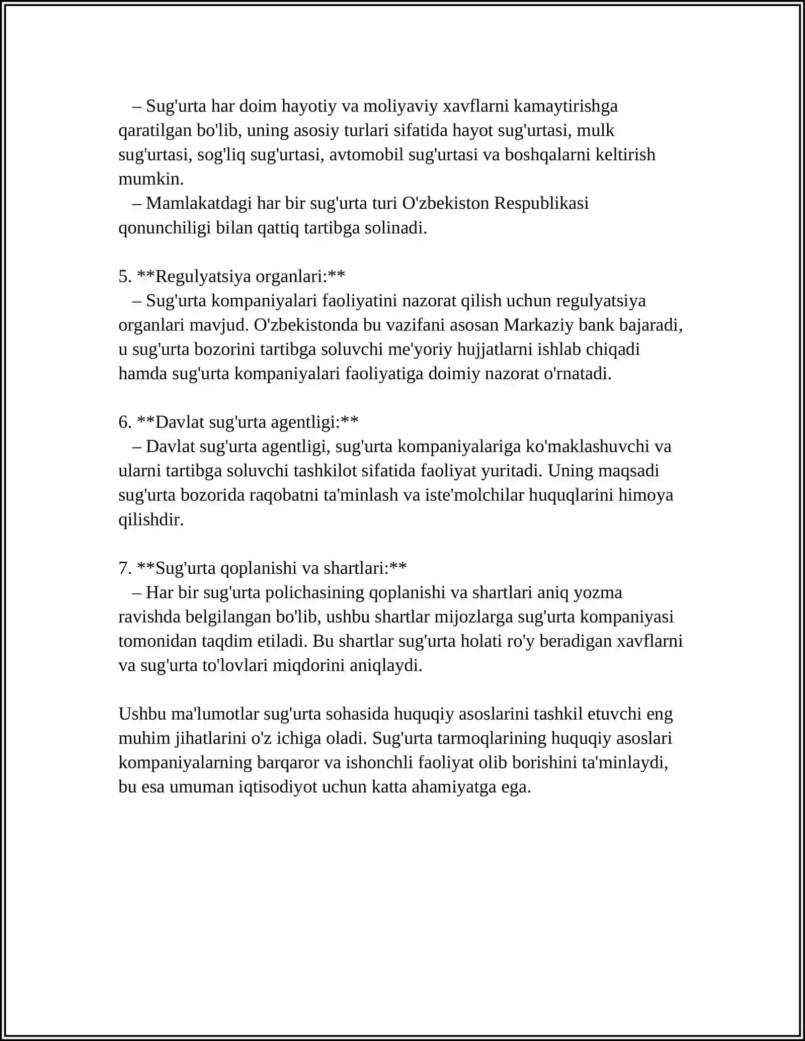 O'ZBEKISTONDA SUG’URTA TARMOQLARI VA ULARNI SAMARALI TASHKIL ETISH YO’LLARI 4