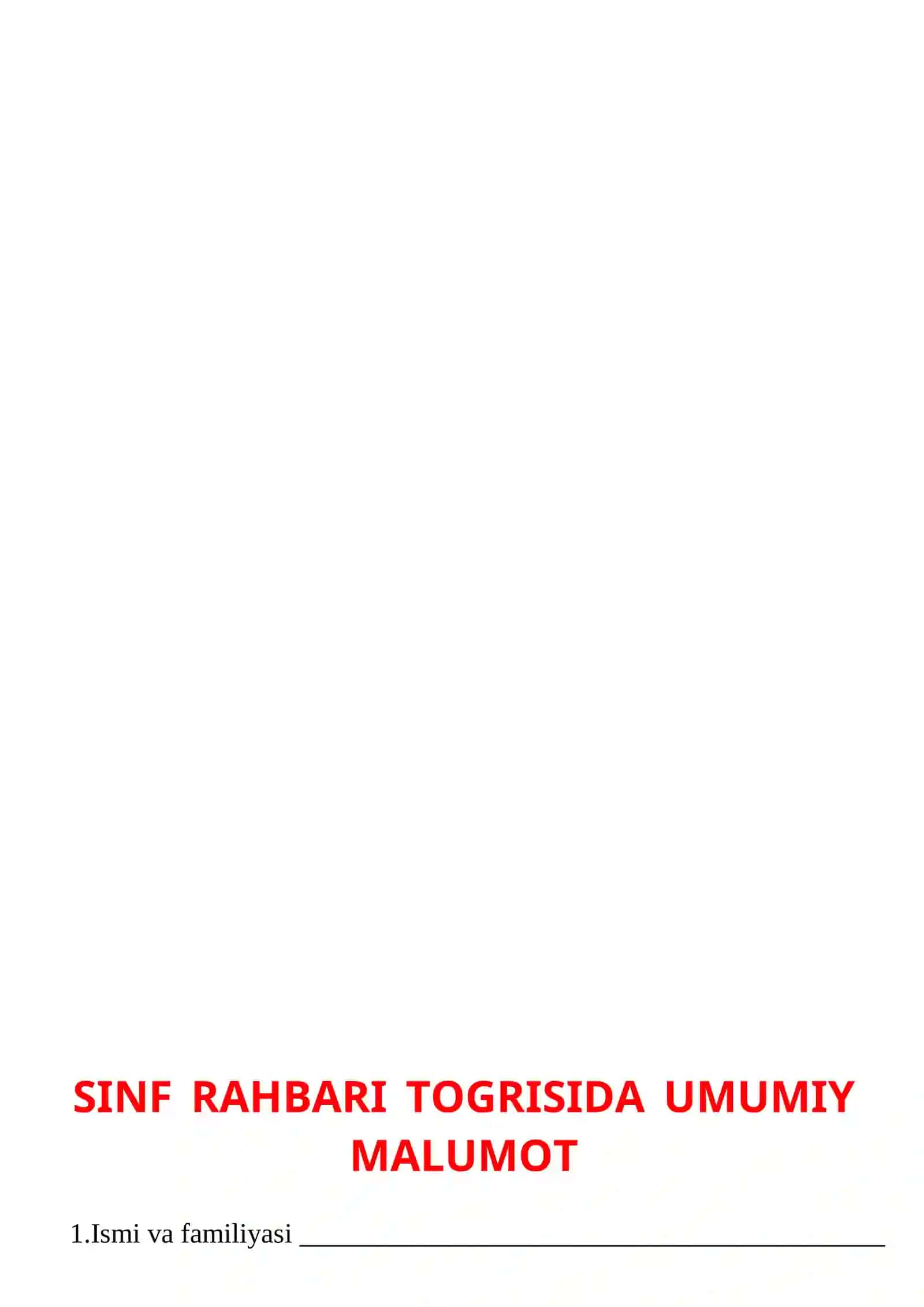 Sinf rahbarlik 1-4 sinflar 2026-2027 oʻquv yili uchun 4