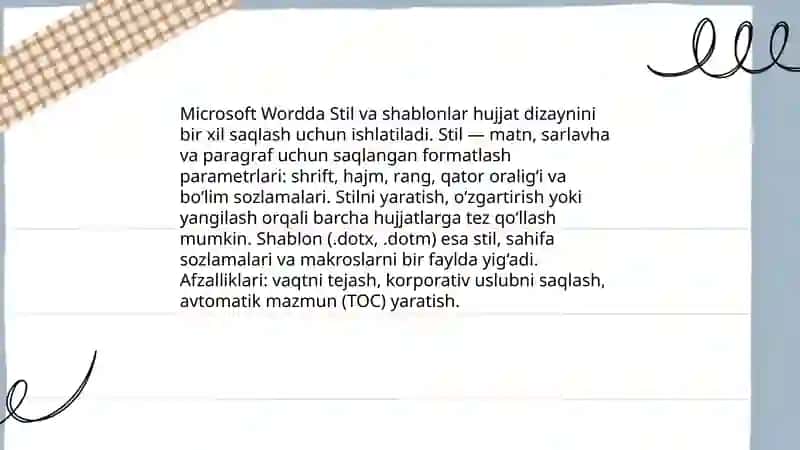 Microsoft Word dasturining imkoniyatlari 4