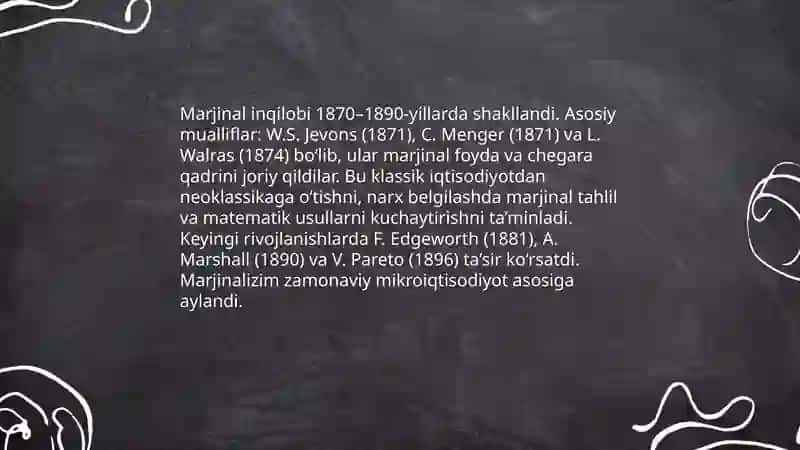 Marjinalizim Iqtisodiyot talimoti 4