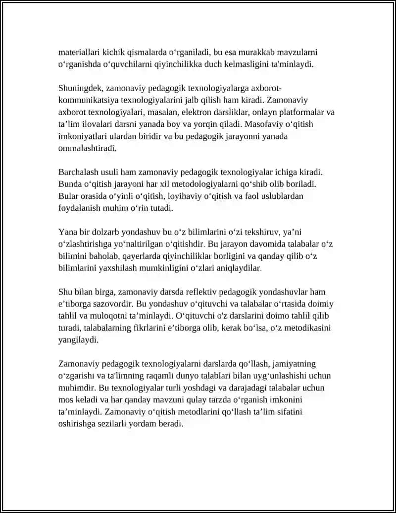 ZAMONAVIY DARS VA DARS TAHLILINI О‘TKAZISHGA NISBATAN YONDASHUVLAR 4