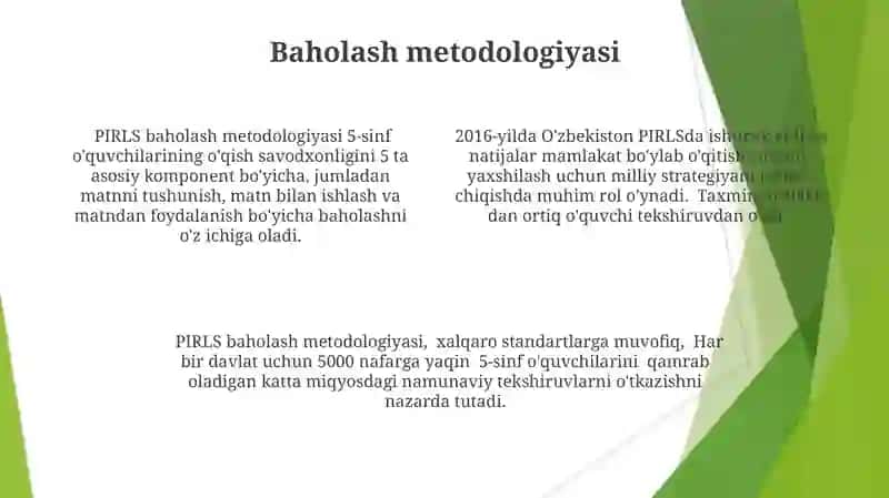 PIRLS xalqaro baholash dasturini mohiyati 4