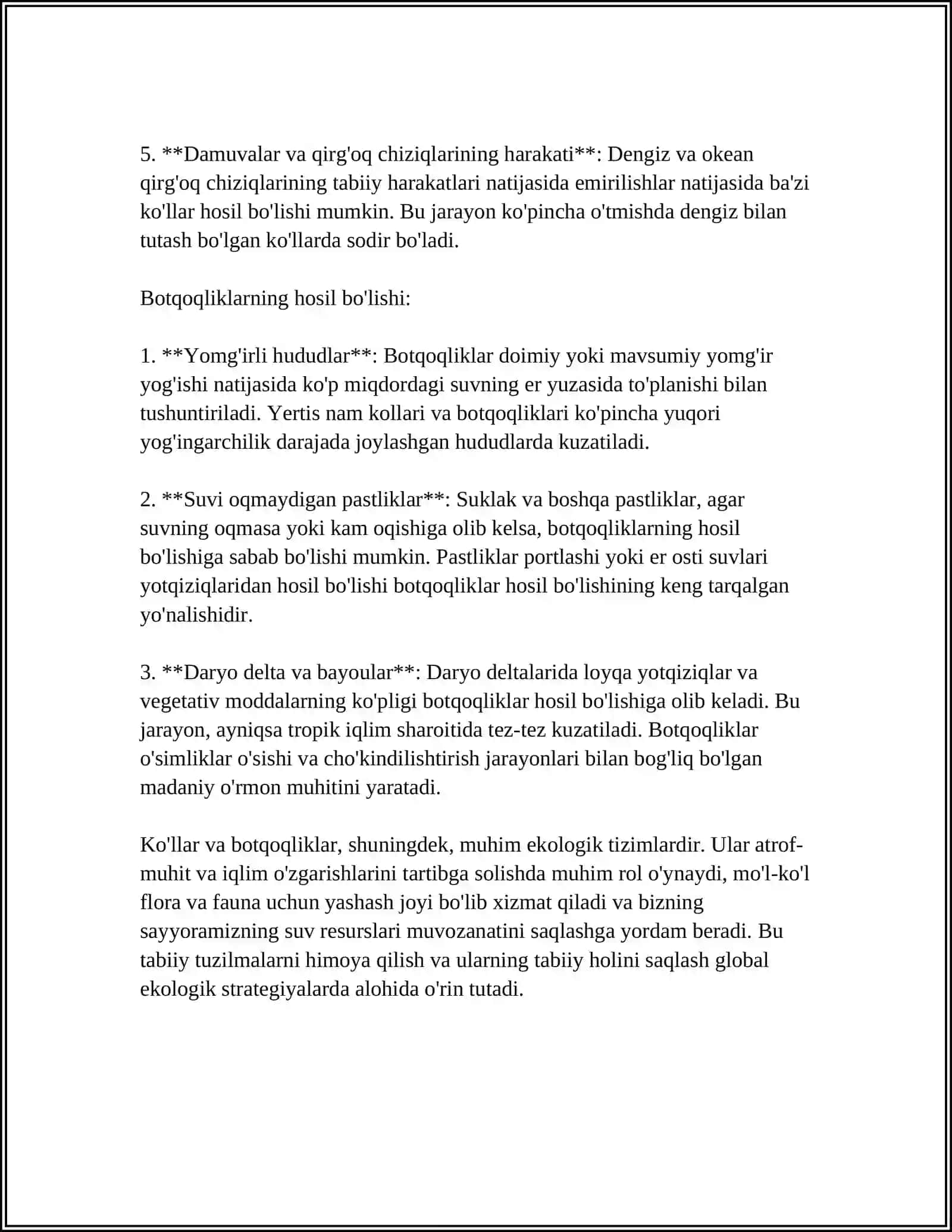 KO'L VA BOTQOQLIKLARNING GEOLOGIK ISHI 4