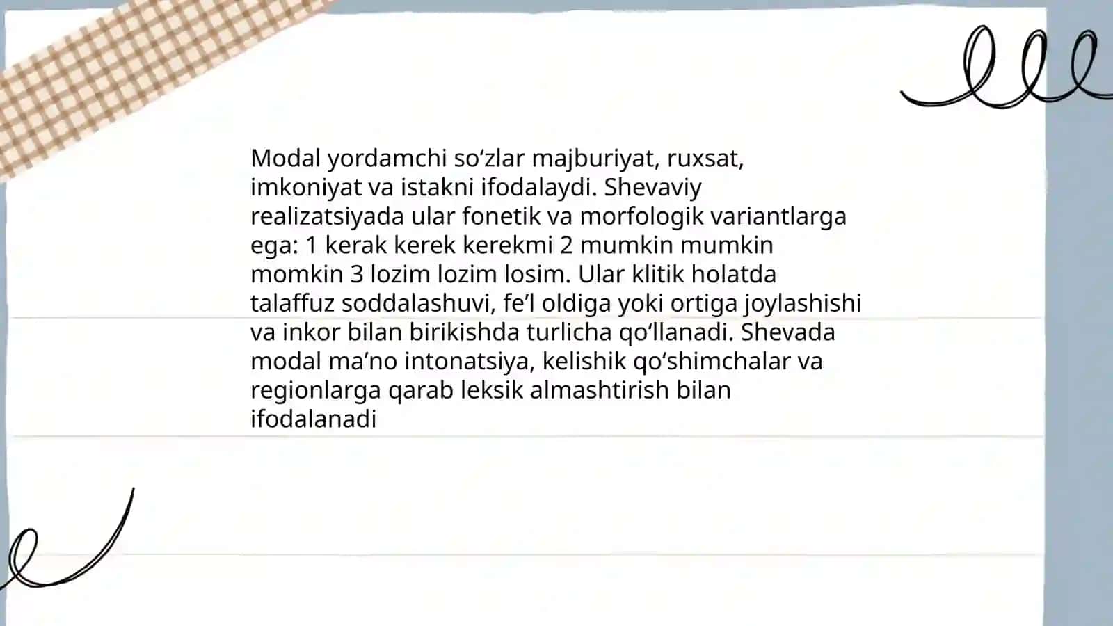 Sheva matnlarida yordamchi soʻzlar 4