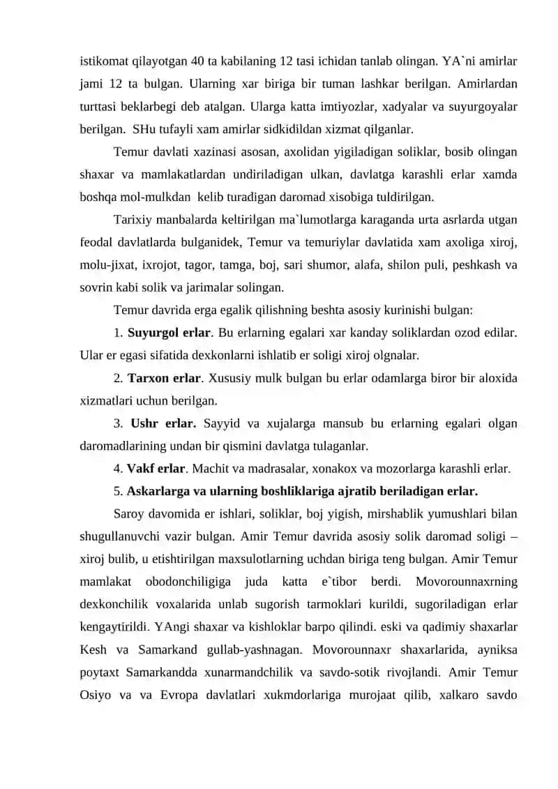 AMIR TEMUR VA TEMURIYLAR DAVLATCHILIGI BOSHQARUV TIZIMI 4