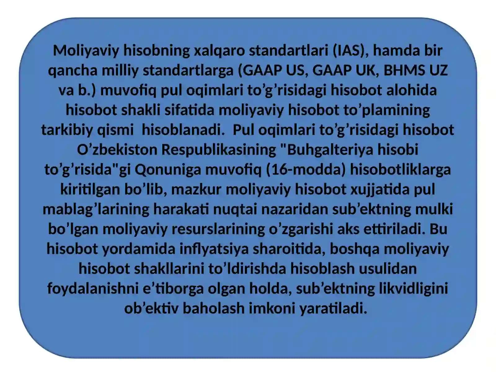 PUL OQIMLARI TO’G’RISIDAGI HISOBOT AUDITI 4