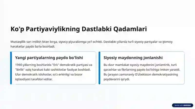 O'zbekistonda Milliy Istiqlol va Ko'p Partiyaviylik Tizimi 4