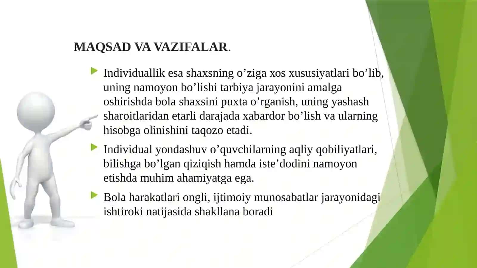 Shaxsning rivojlanish tarbiyasi va ijtimoiylashuvi 4