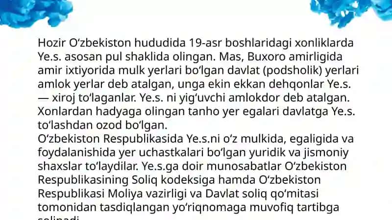 Yagona yer soliģi 4