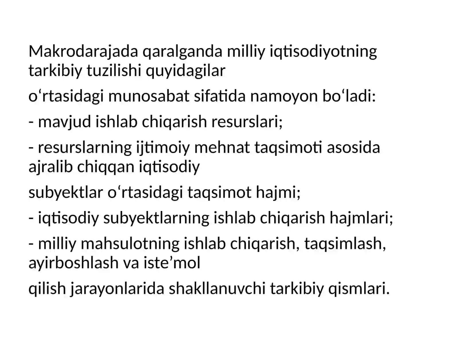 MILLIY IQTISODIYOT VA UNING MAKROIQTISODIY O‘LCHAMLARI 4