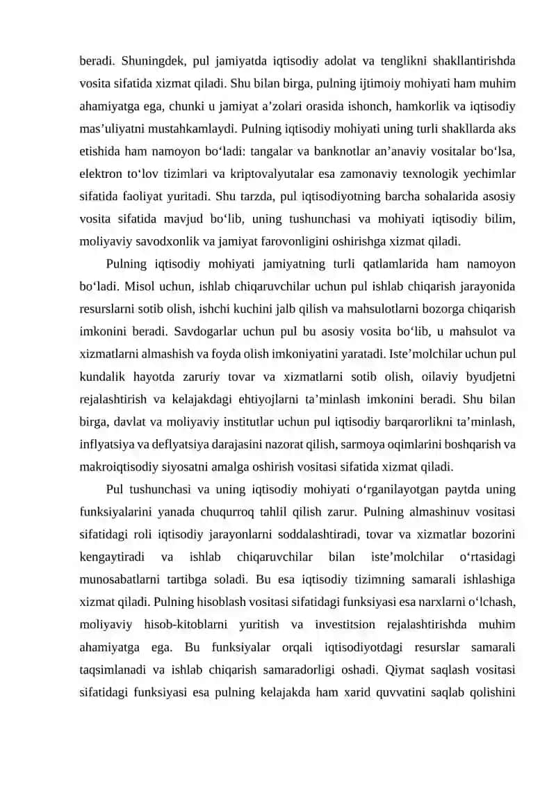 Pulning funksiyalari va turlari 4