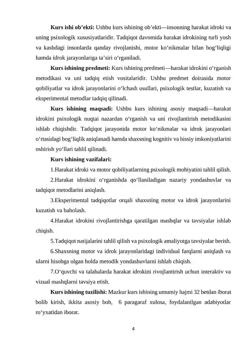 Harakat idrokini o’rganish metodikasi 4