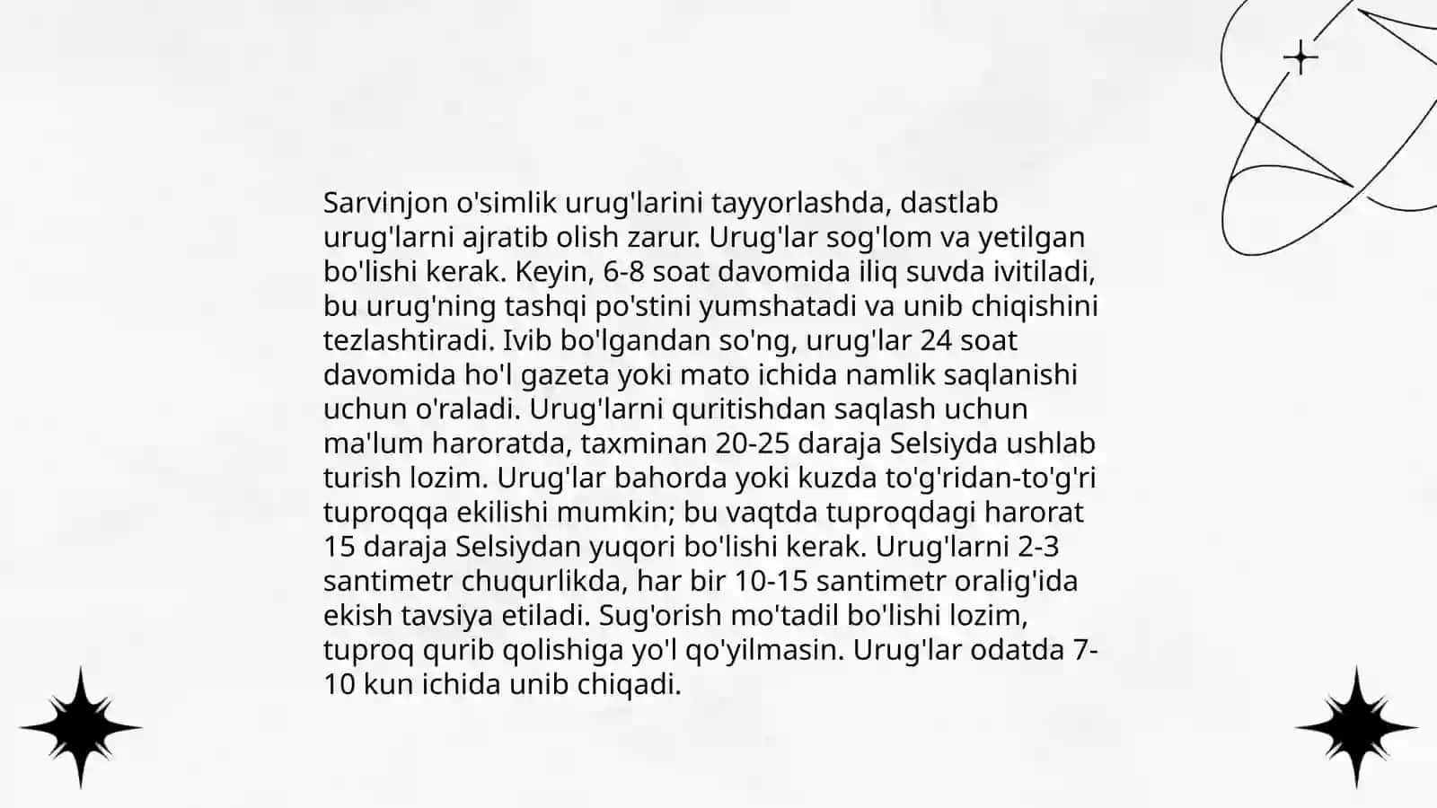 Sarvinjon o'simligining ko'paytirish usullarini o'rganish 4