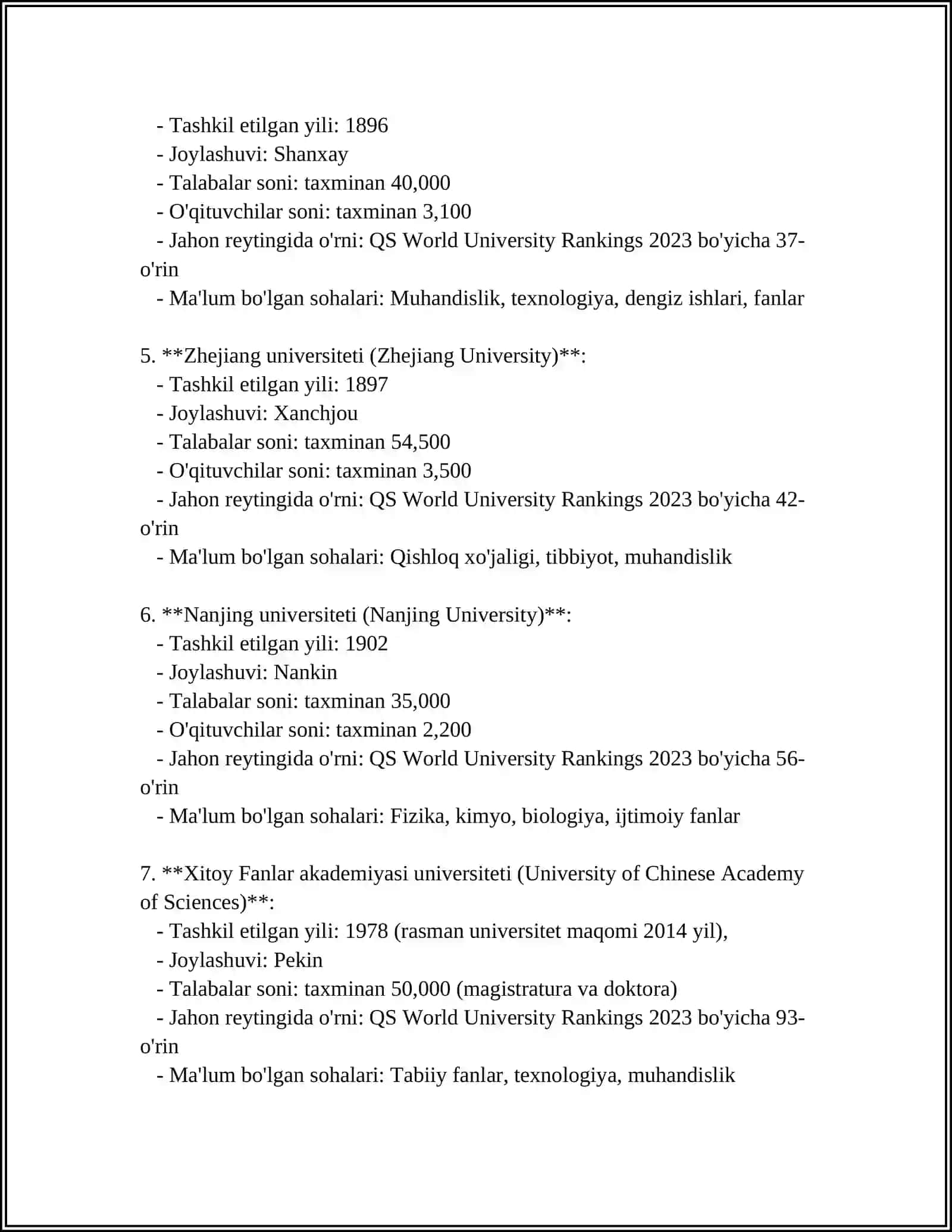 XITOYNING ENG NUFUZLI UNVERSITETLARI 4