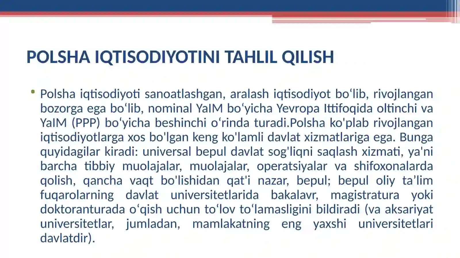 POLSHA IQTISODIYOTINITAHLIL QILISH 4