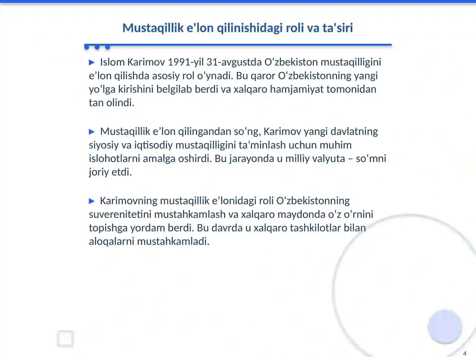 O'zbekistonning eng yangi tarixi 4