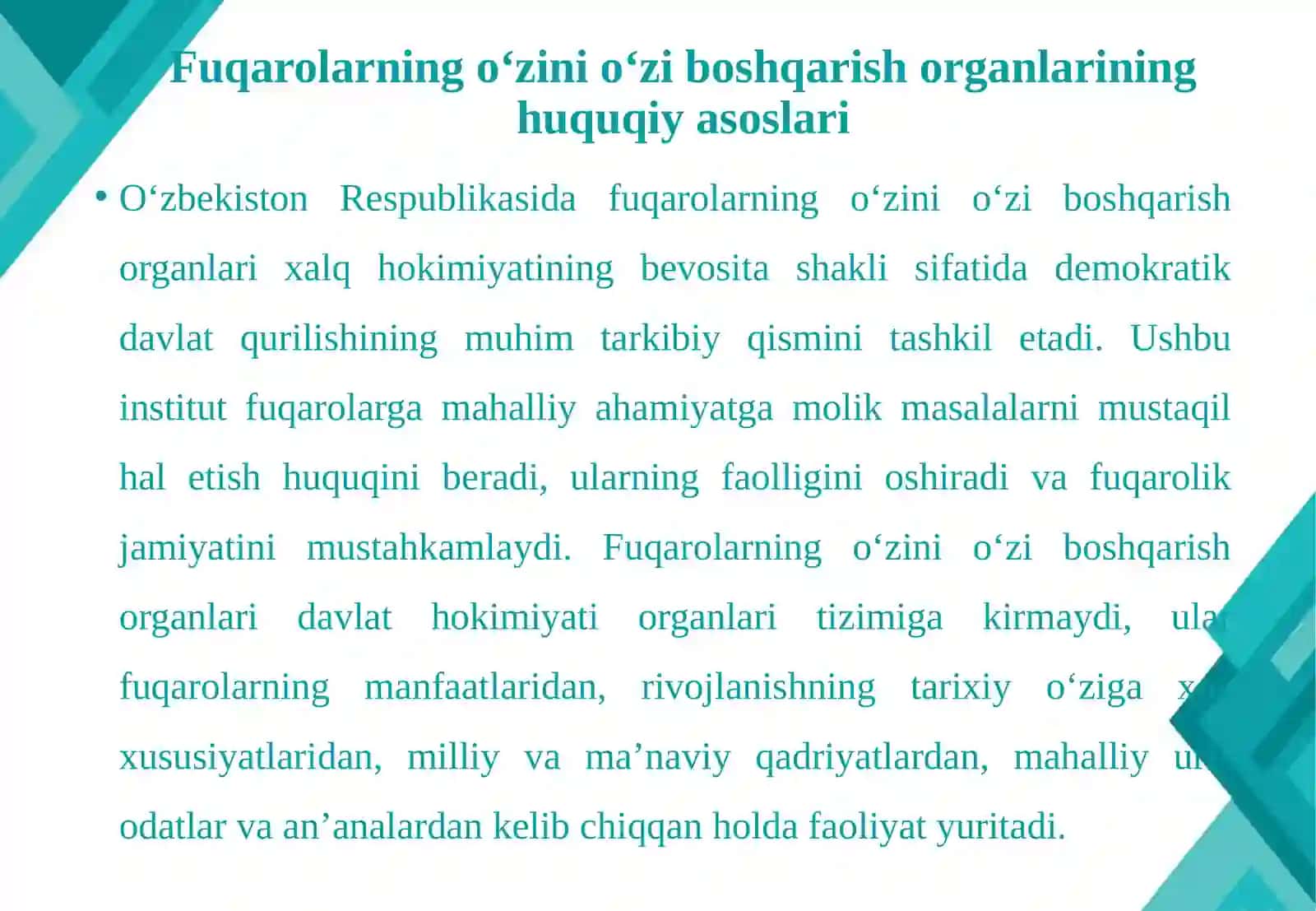 Fuqarolarning o‘zini o‘zi boshqarish organlari 4