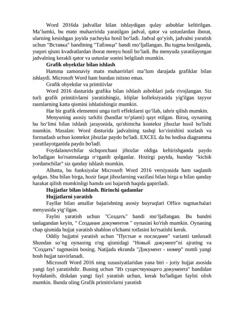 MATNLI HUJJAT MUHARRIRLARI (MS Word dasturi) 4