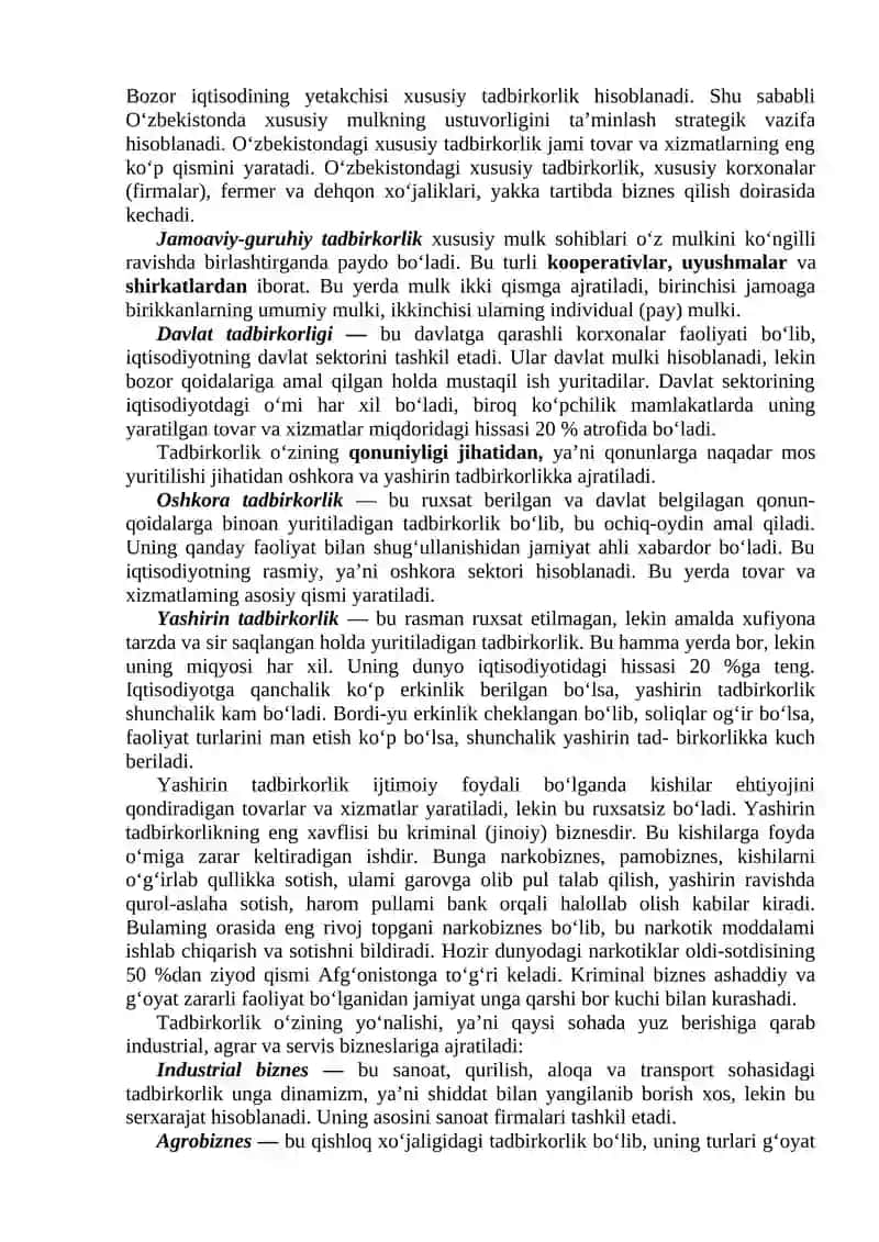 BOZOR TIZIMIDA TADBIRKORLIK 4