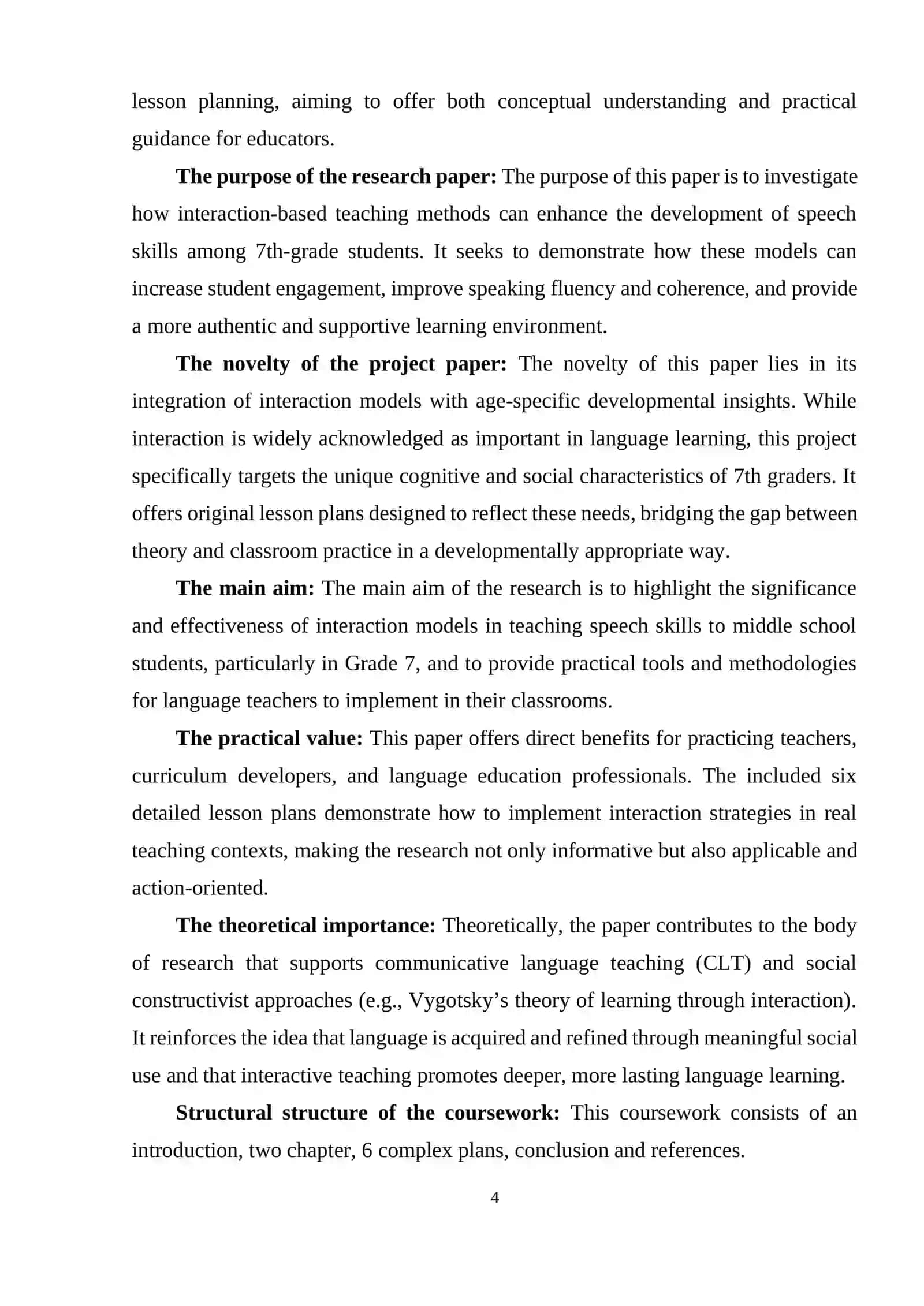 The importance of interaction patterns in teaching speaking skills to 7th graders 4
