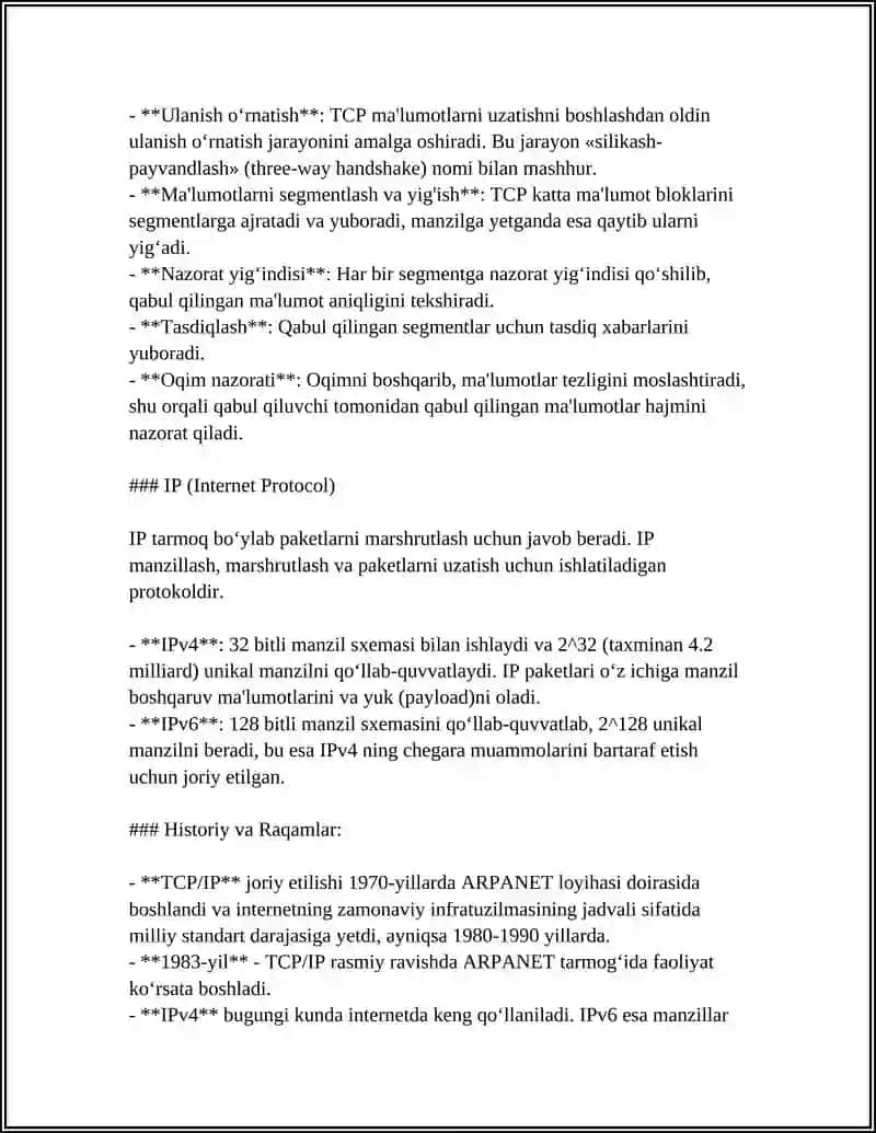 KAMPYUTER TARMOQLARINING ASOSIY PRATAKOLARI 4