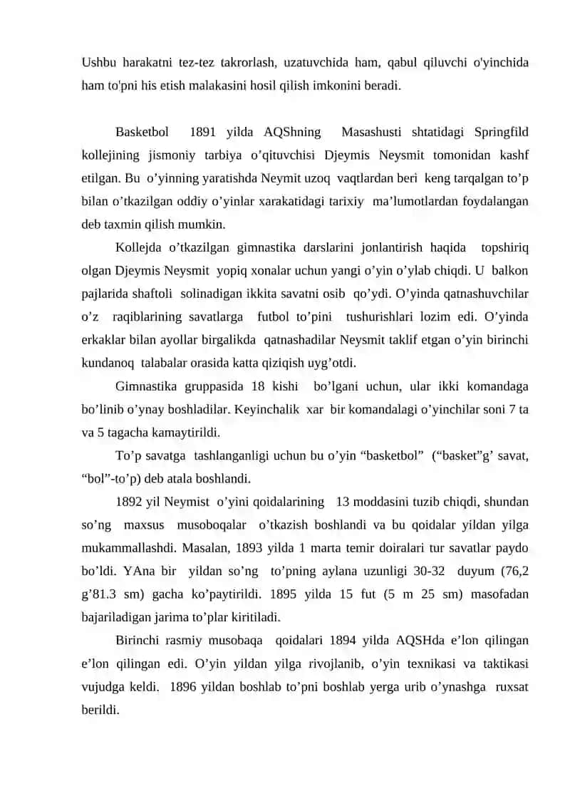 Basketbol tarixi va uning rivojlanishi haqida 4