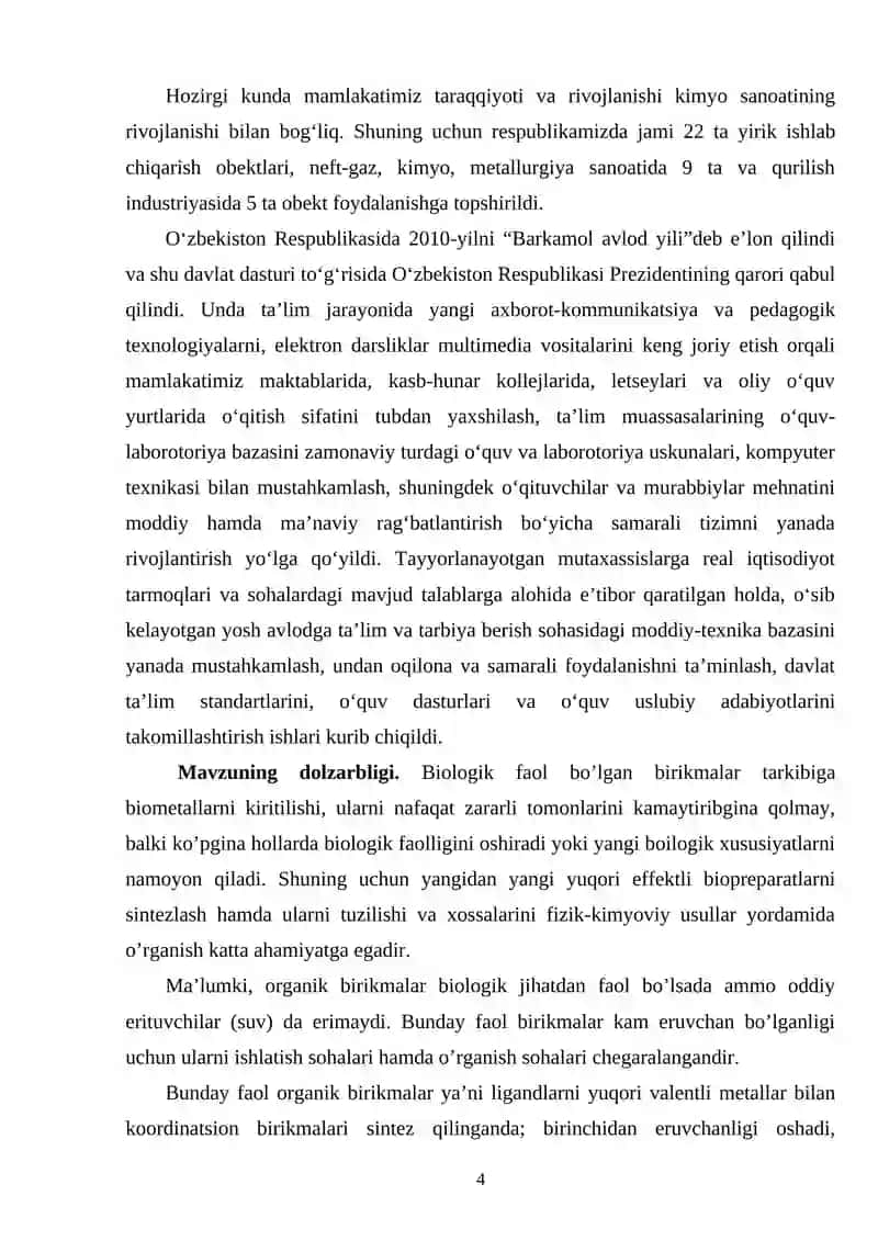 Aralash ligandli koordinasion birikmalarni sintezlash usullari 4