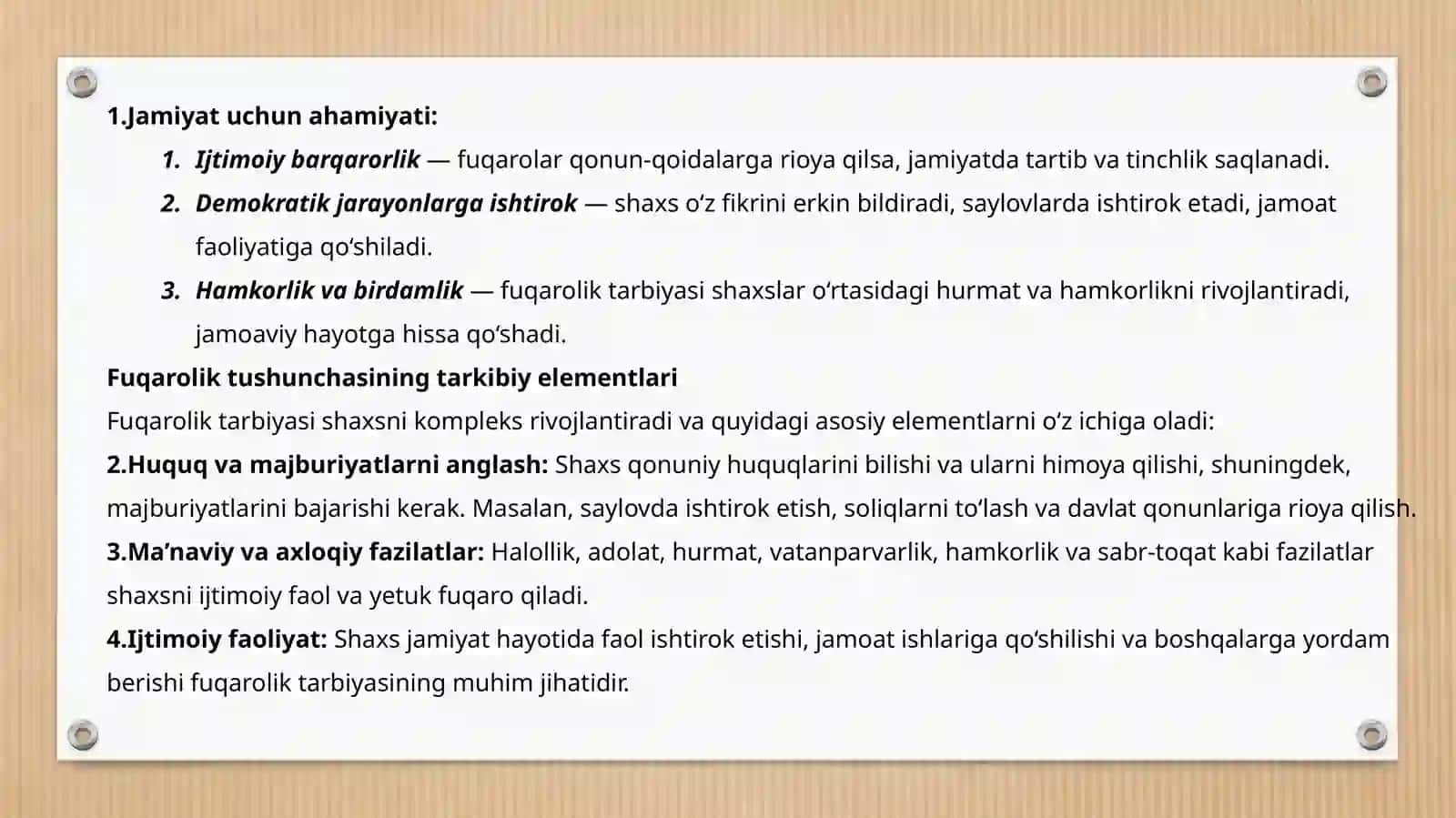 Fuqaroliktarbiyasi 4