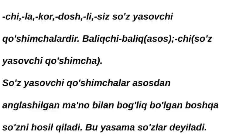 Soʻz yasovchi qoʻshimchalar 4