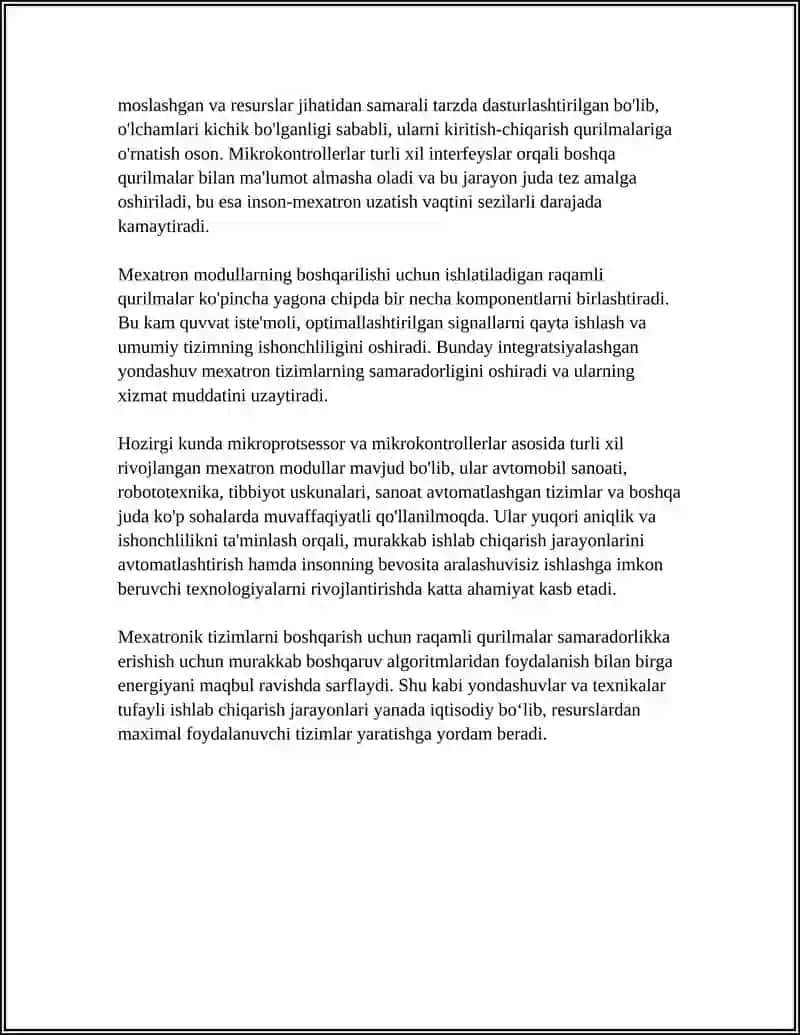 MEXATRON MODULLARNI BOSHQARISHDA ELEKTRON RAQAMLI QURULMALAR 4