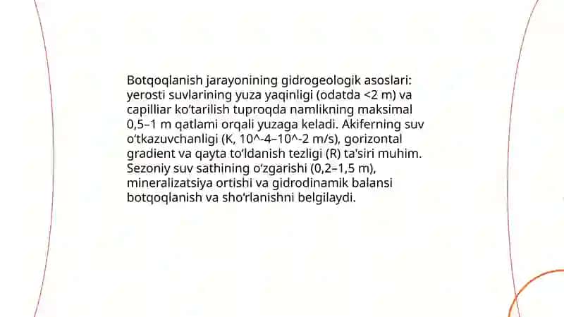 Tuproqlarni botqoqlanish va quritish meloratsiyasi 4