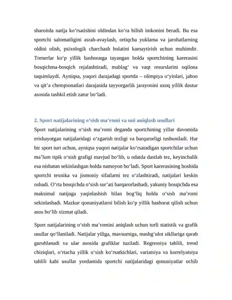 SPORTDA SARALASH, MODELLASHTIRISH VA BASHORAT QILISH 4