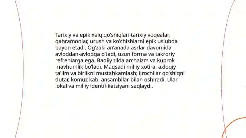 Xalq qo'shiqlar tasnifi.Bolalar qo'shiqlari 4