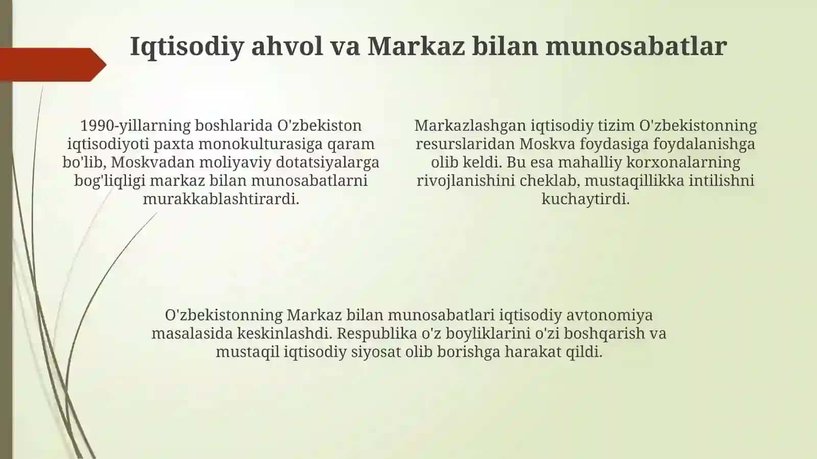 Mustaqillikka erishish arafasida Oʻzbekistondagi ijtimoiy siyosiy jarayonlar 4