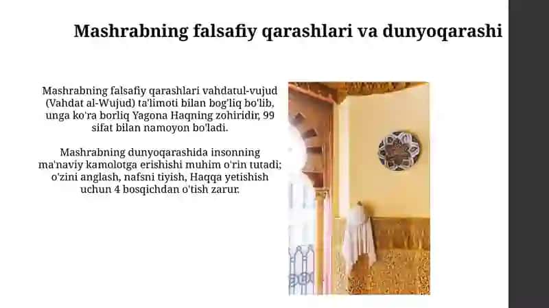 Mashrabning hayoti, ijodi va oʻrni 4