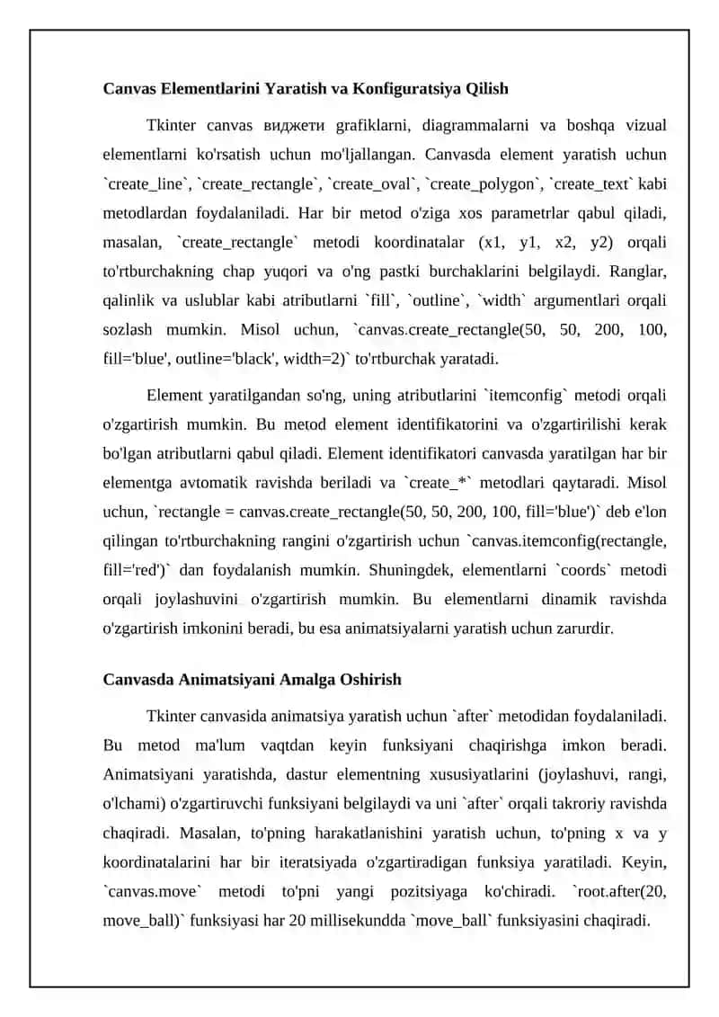 Tkinterlar bilan ishlash va animatsiyalar yaratish 4