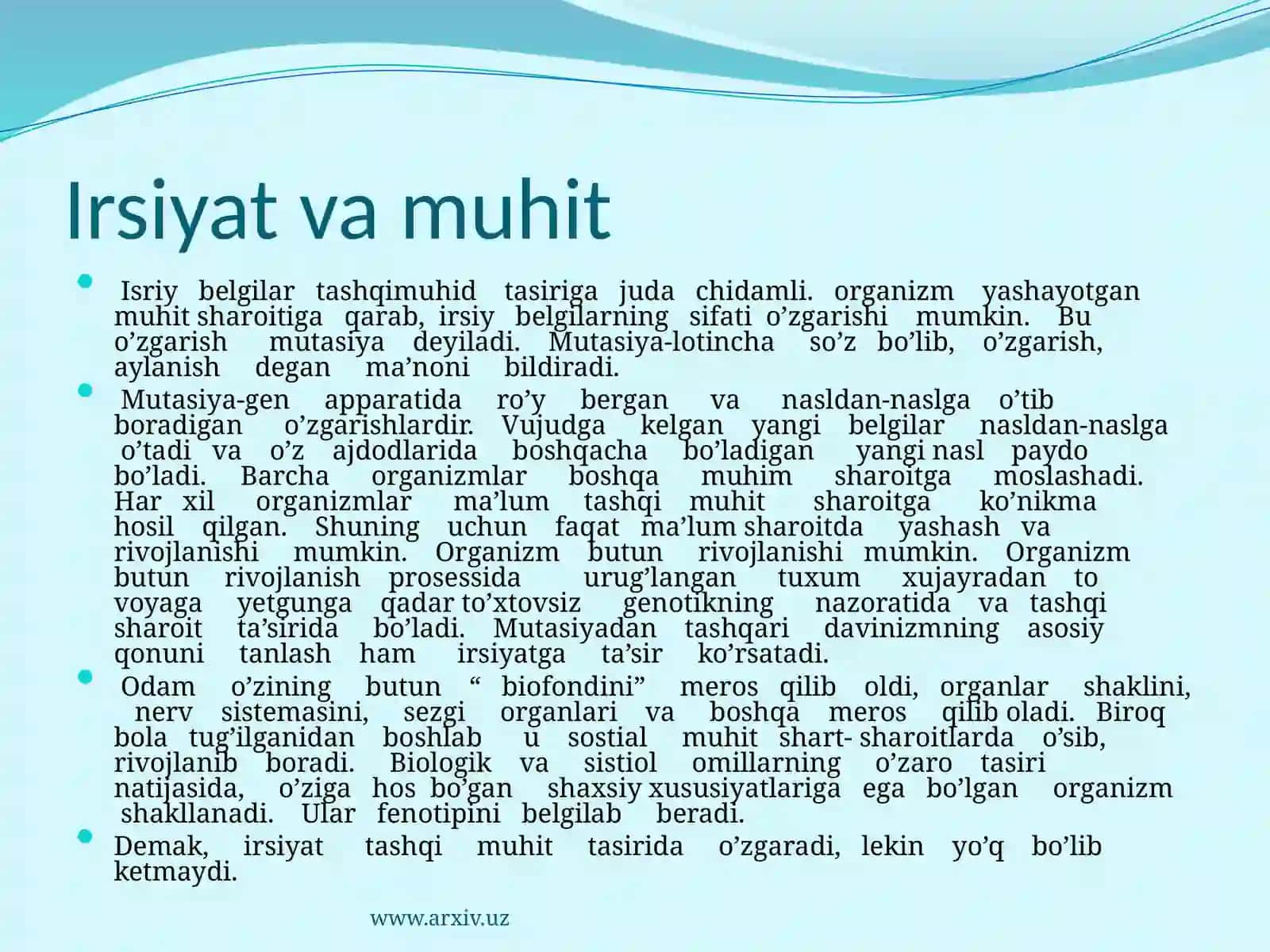 IRSIYAT MUHIT VA BOLA RIVOJLANISHI 4