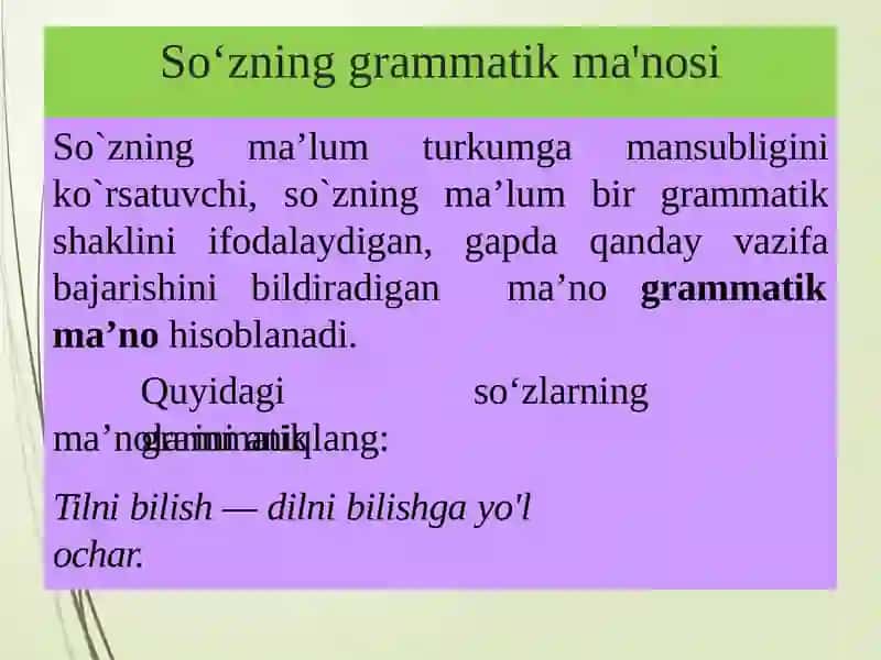 Mustaqil so’z turkumlarini tasnifi 4