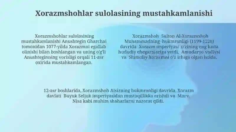 Xorazimshoxlar-Anushteginiylar davlati 4