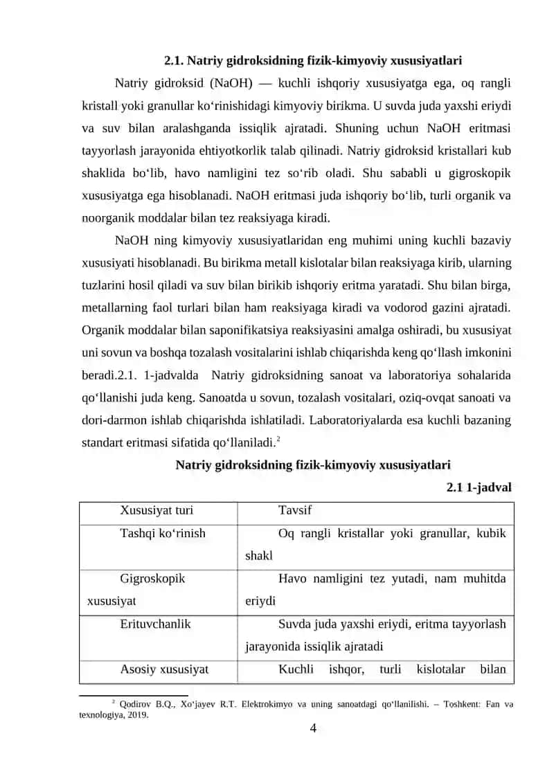 Natriy gidroksid (NaOH ) 4
