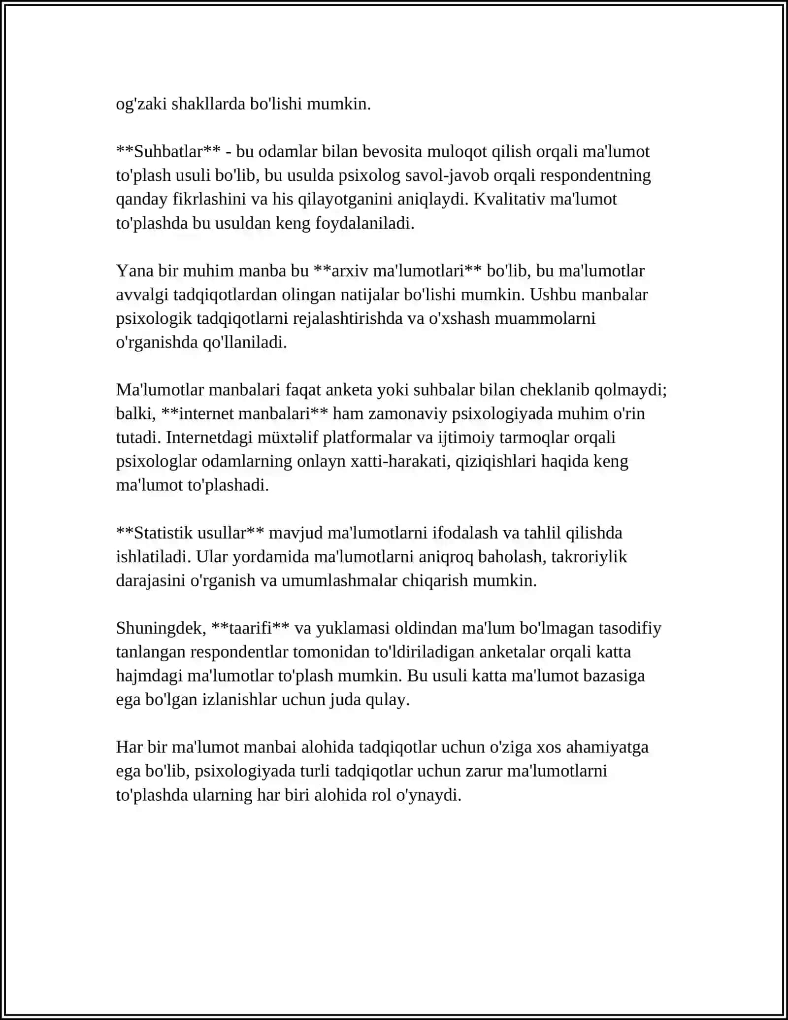 PSIXOLOGIYADA MA’LUMOTLARNING UCH MANBAASI ( R KETTELL) 4