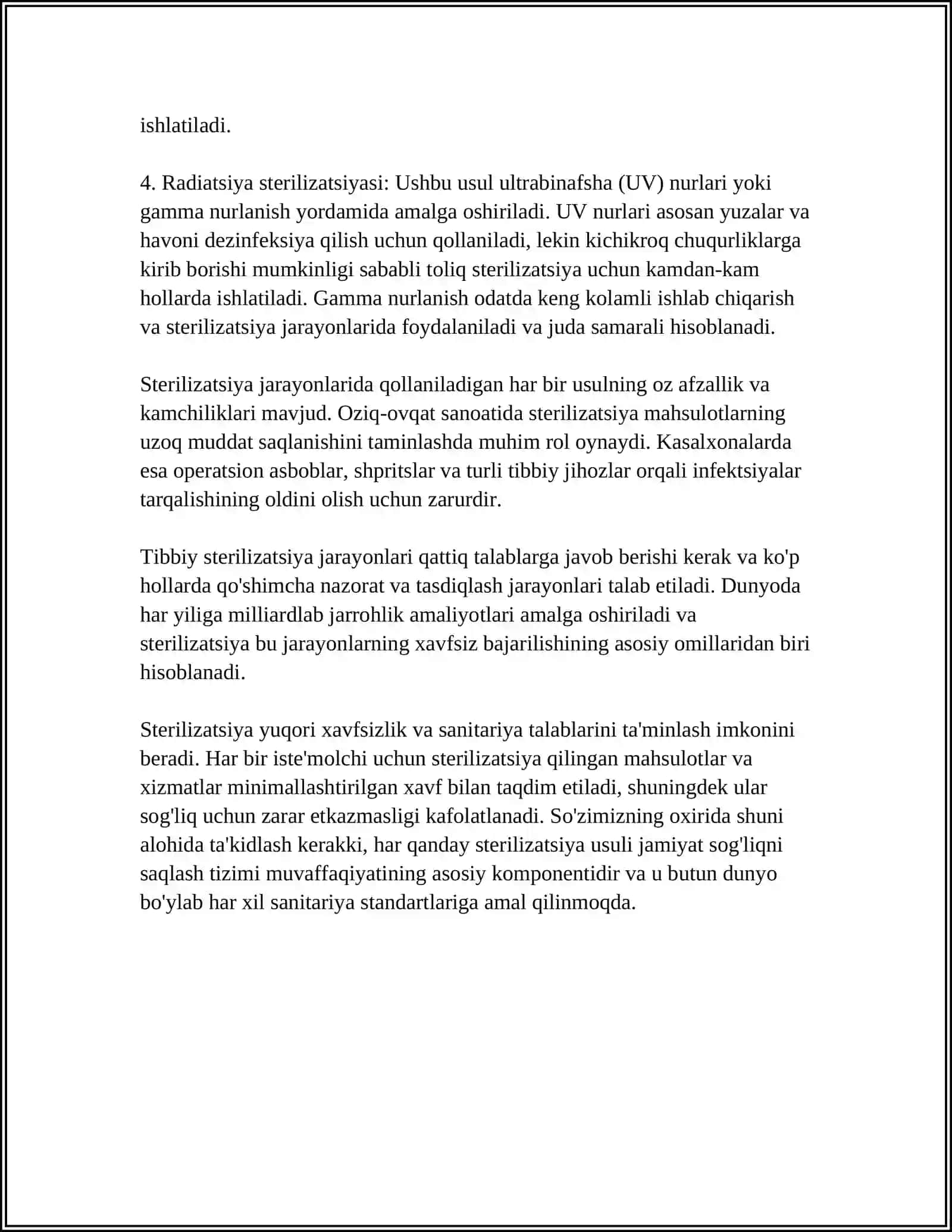 STERELIZATSIYA VA UNING TURLARI, AHAMIYATI 4