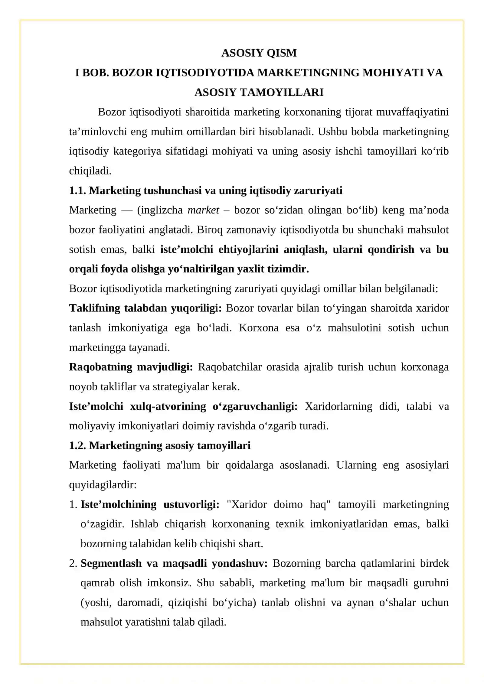 Bozor iqtisoditoti sharoitida marketingni ro`li 4