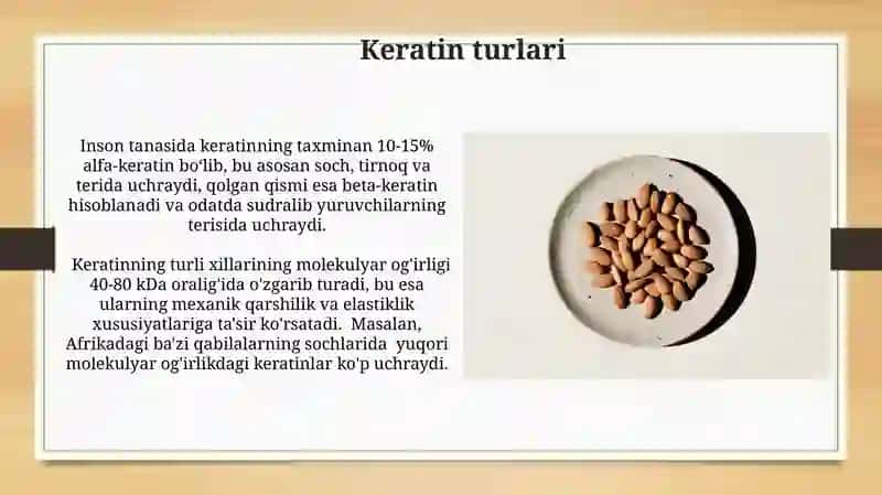 Keratin oqsili va uning xususiyatlari 4
